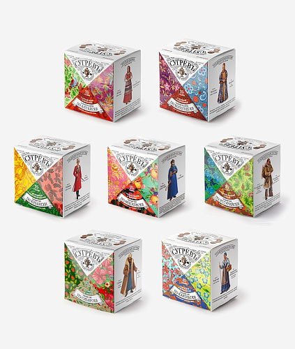 Деревянная шкатулка "Народы России": 7 чаёв, матрешка ручной работы с мини-вареньем внутри