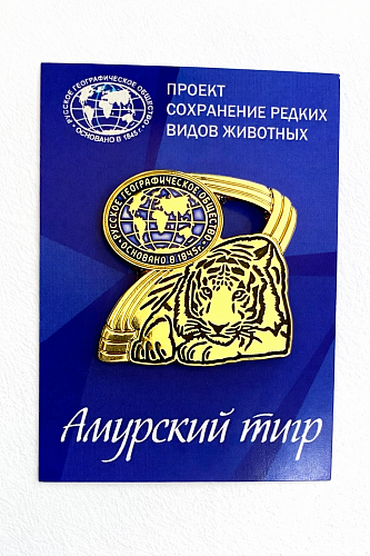 Металлический значок Амурский тигр