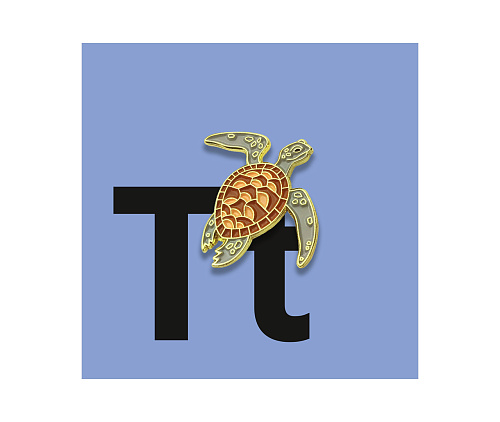 Значок металлический Черепаха