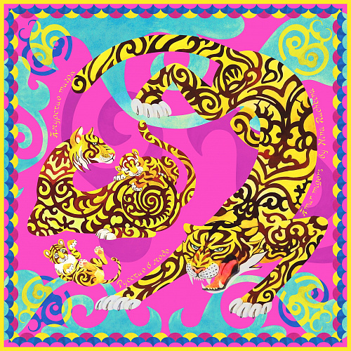 Сувенирный платок "Амурские тигры"