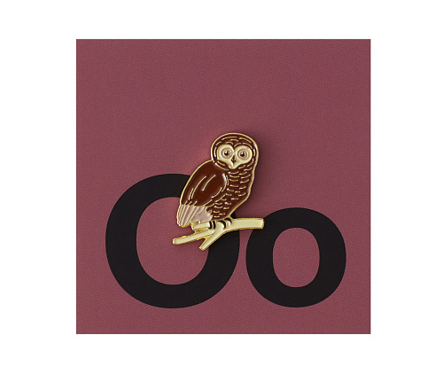 Значок металлический Сова