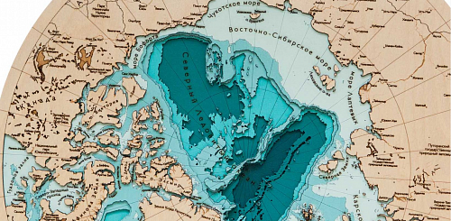 Деревянная карта Северного полюса