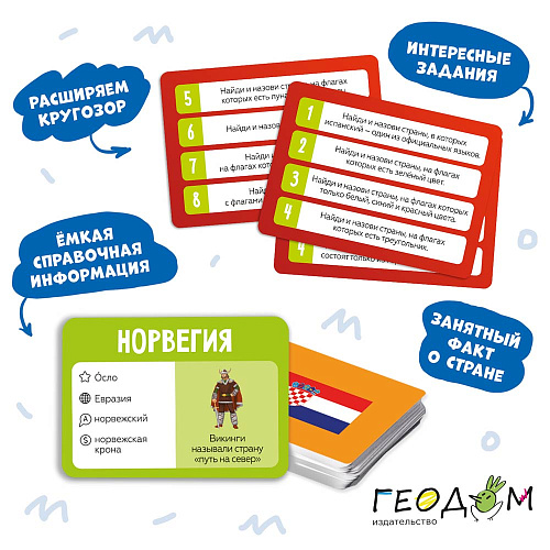 Игра настольная. Мегафлагомания. 200 карточек (4 в одном)