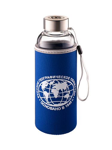 Бутылка с логотипом РГО в чехле