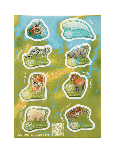 Наклейки 3D животные под защитой РГО