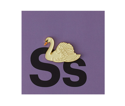 Значок металлический Белый лебедь